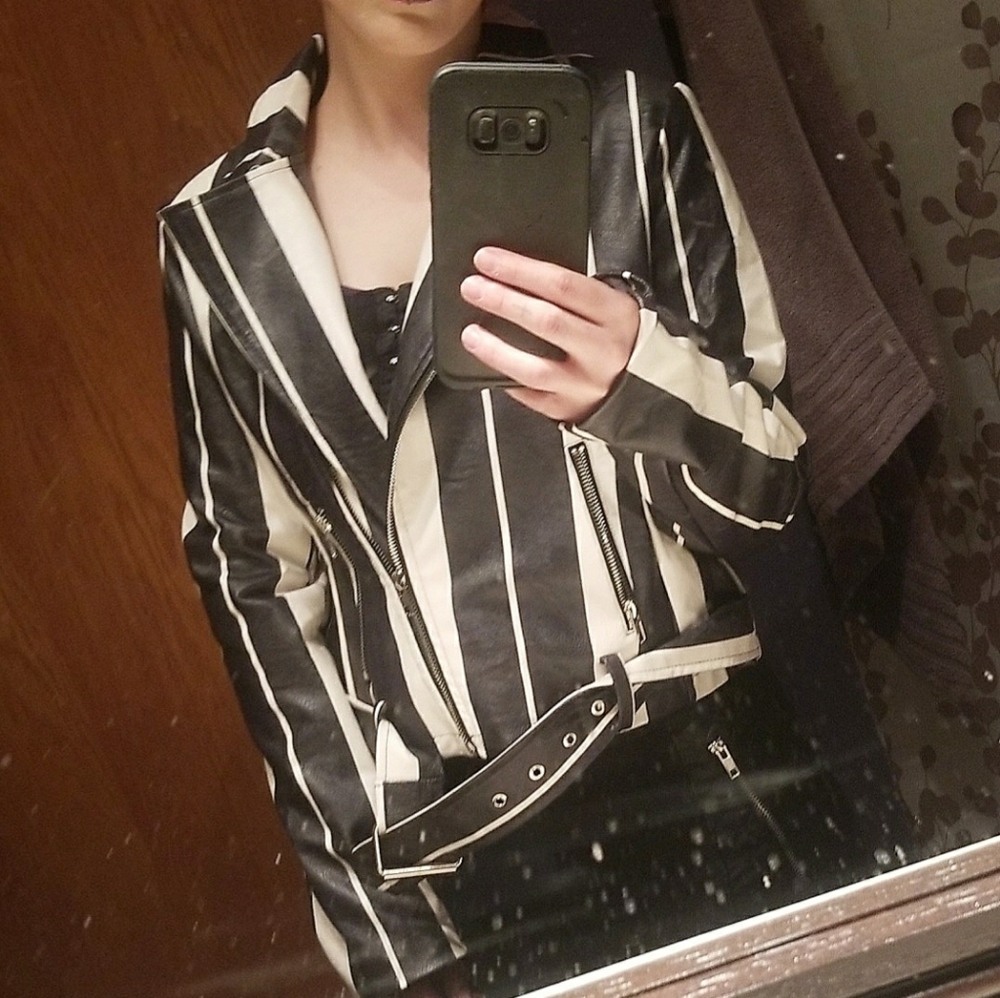 Striped motorcycle Jacket